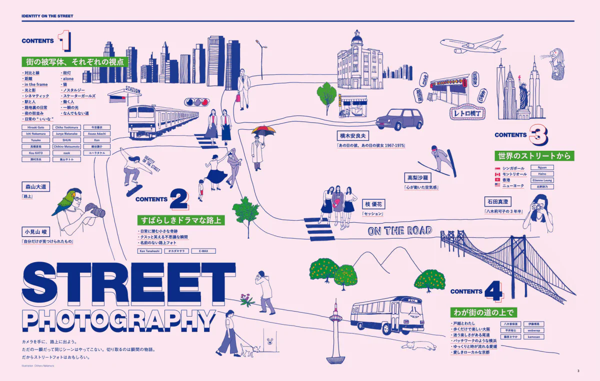 ストリートフォトグラフィー特集「物語の流れる道の上で」。雑誌 GENIC